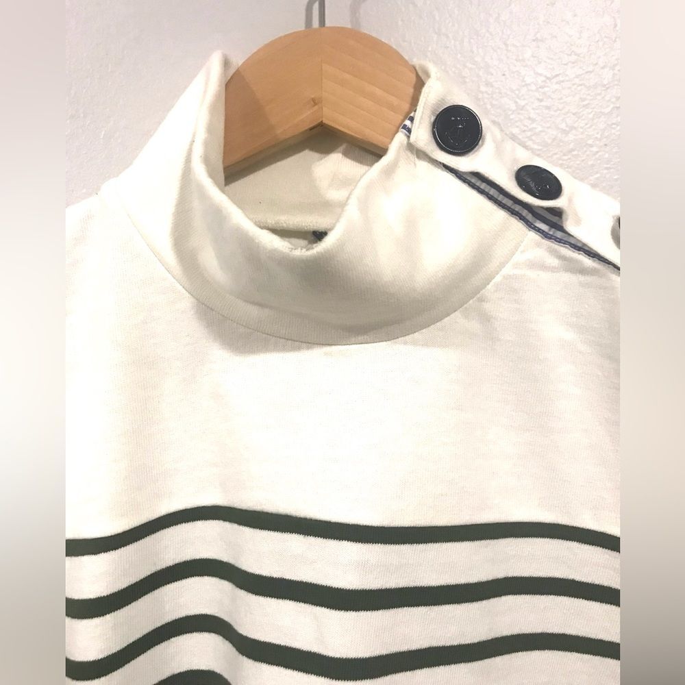 J. Crew long sleeves sweatshirt green strips costal beach summer Women’s L - Picture 3 of 6